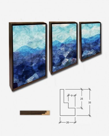 Trio Paisagem abstrata Blue - Linnaea Mallette
